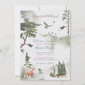 ウッドランドウォーターカラーフォレスト結婚式招待状 招待状 (正面)