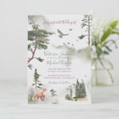 ウッドランドウォーターカラーフォレスト結婚式招待状 招待状 (スタンド正面)