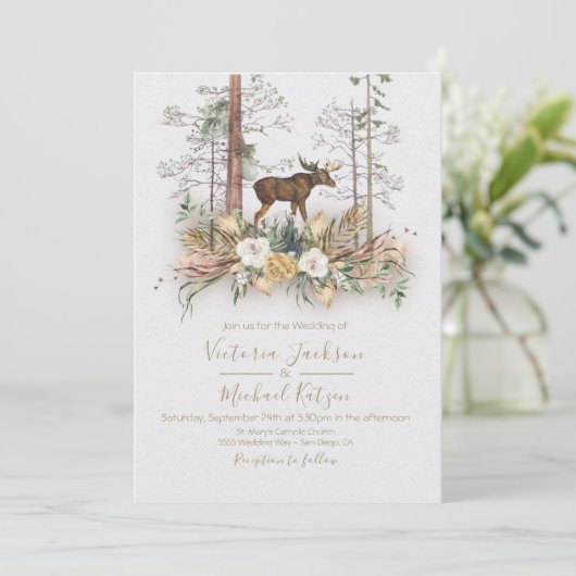 ウッドランドウォーターカラーフォレスト結婚式招待状 招待状 (スタンド正面)