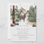 ウッドランドウォーターカラーフォレスト結婚式招待状 招待状 (正面)