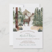 ウッドランドウォーターカラーフォレスト誕生日招待状 招待状 (正面)
