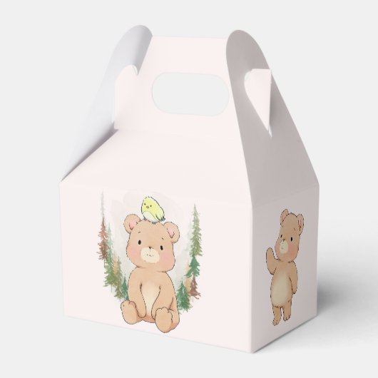 ウッドランドウォーターカラーベビーベア誕生日 フェイバーボックス (裏面サイド)