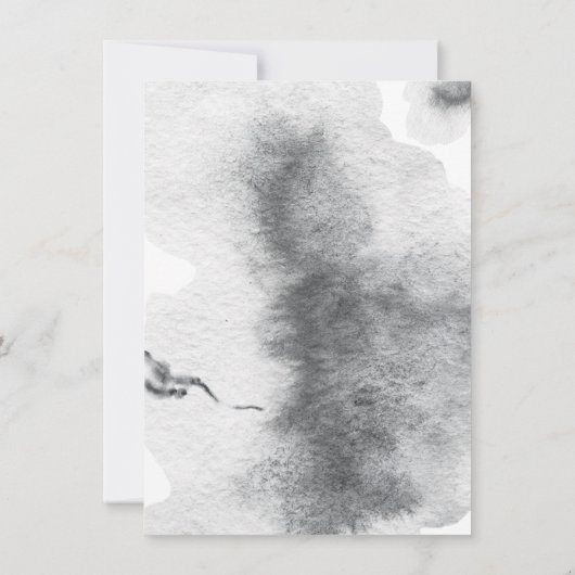 ウッドランドウォーターカラーマウンテン結婚式招待状 招待状 (裏面)