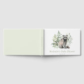 ウッドランドウォーターカラーラクーンベイビーシャワー ゲストブック (全面)