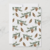 ウッドランドウォーターカラー素朴なリース結婚ズ 招待状 (裏面)