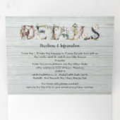 ウッドランドウォーターカラー結婚フォレストの三重インビタ 三つ折り招待状 (内部最初)