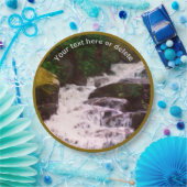 ウッドランドウォーターフォール自然アートパーソナライズされたパーティー ペーパープレート (パーティー)