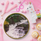 ウッドランドウォーターフォール自然アートパーソナライズされたパーティー ペーパープレート (パーティー)