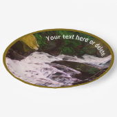 ウッドランドウォーターフォール自然アートパーソナライズされたパーティー ペーパープレート (アングル)
