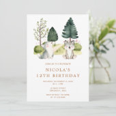 ウッドランドウルフバースデーパーティーの招待 招待状 (スタンド正面)