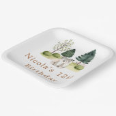 ウッドランドウルフバースデーパーティー ペーパープレート (傾斜あり)