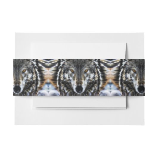 ウッドランドウルフ感動的ポートレート 招待状ベリーバンド (正面例)