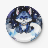 ウッドランドウルフ誕生日 ペーパープレート (正面)