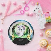 ウッドランドウルフ誕生日 ペーパープレート (パーティー)