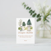ウッドランドウルフ赤ちゃんシャワーおむつラッフル エンクロージャーカード (スタンド正面)