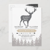 ウッドランドエスケープベビーシャワー招待状 インビテーションポストカード (正面/裏面)