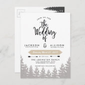 ウッドランドエスケープ結婚式の招待 インビテーションポストカード (正面/裏面)