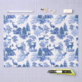 ウッドランドエレガントのヴィンテージトイルブルーディアー 薄葉紙 (クラフト)