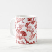 ウッドランドエレガントのヴィンテージレッドトイレディアー コーヒーマグカップ (正面左)