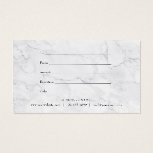 ウッドランドエレガントガーランド大理石ギフト券 (裏面)