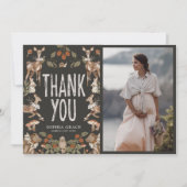 ウッドランドエレガントフォレストの赤ちゃんシャワー写真 サンキューカード (正面)