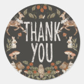 ウッドランドエレガントフォレスト赤ちゃんシャワーありがとう ラウンドシール (正面)