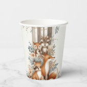 ウッドランドエンチャントをテーマにしたベビーシャワー紙カップ 紙コップ (裏面)