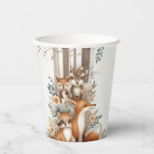 ウッドランドエンチャントをテーマにしたベビーシャワー紙カップ 紙コップ (正面)