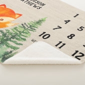 ウッドランドオレンジキツネフォレストグリーンベビーマイルストーン シェルパブランケット (3/4)