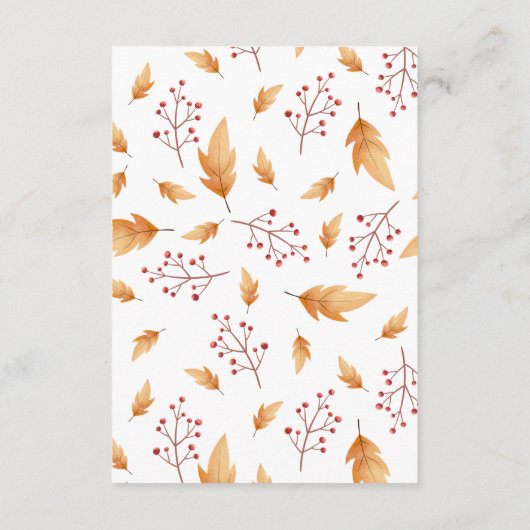 ウッドランドオータムベビーキツネウィーズベビー エンクロージャーカード (裏面)