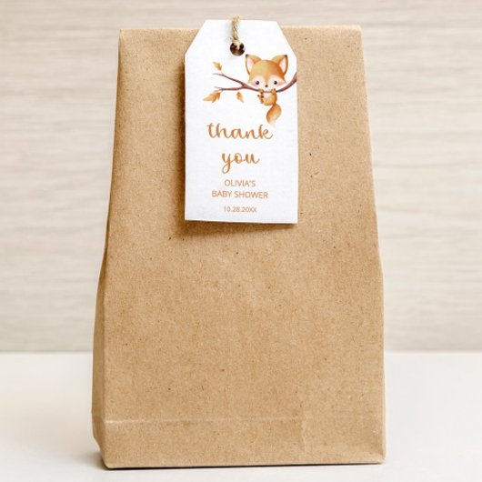 ウッドランドオータムベビーキツネサンキューユー ギフトタグ