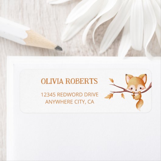 ウッドランドオータムベビーキツネ差出人住所 ラベル (インサイチュ)