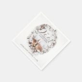 ウッドランドオーディアウィンターベイビーシャワー スタンダードカクテルナプキン (角)