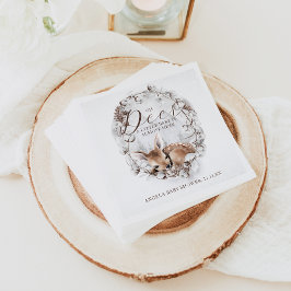 ウッドランドオーディアウィンターベイビーシャワー スタンダードカクテルナプキン