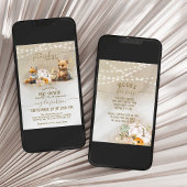 ウッドランドカボチャ秋赤ちゃんシャワーブックリクエスト 招待状