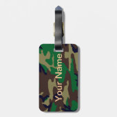 ウッドランドカモフラージュパーソナライズされた ラゲッジタグ (裏面縦)