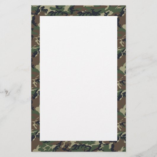 ウッドランドカモフラージュ背景テンプレート 便箋 (正面)