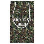 ウッドランドカモフラージュ軍隊背景 スモールペーパーバッグ (正面)