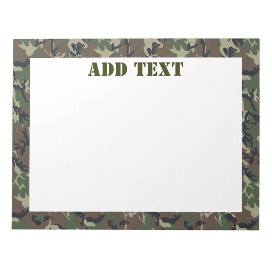 ウッドランドカモフラージュ軍隊背景 ノートパッド (正面)