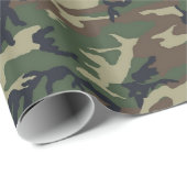 ウッドランドカモフラージュ軍隊背景 ラッピングペーパー (ロールコーナー)