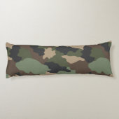 ウッドランドカモフラージュ軍隊迷彩柄カーキブラックタン ボディピロー (裏面)