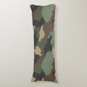 ウッドランドカモフラージュ軍隊迷彩柄カーキブラックタン ボディピロー (正面縦)