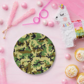 ウッドランドカモフラージュ ペーパープレート (パーティー)