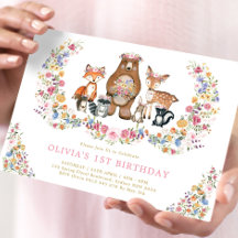 ウッドランドカラフルアニマルズガーデンフラワーズ誕生日