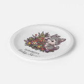 ウッドランドカラフルウルフベビーシャワー ペーパープレート (アングル)