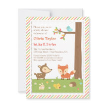 ウッドランドカラフル動物の赤ちゃんシャワー