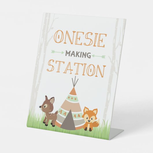 ウッドランドカンパーオンシ作成駅台座看板 台座サイン (正面)