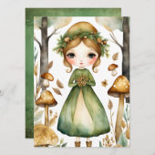 ウッドランドガーランド妖精フラットアナウンスメントカード 案内状 (正面/裏面)