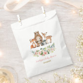 ウッドランドガーリー森林動物/赤面ピンクフローラ フェイバーバッグ (クリップ留めされた状態)