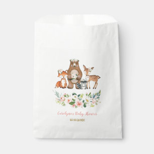 ウッドランドガーリー森林動物/赤面ピンクフローラ フェイバーバッグ